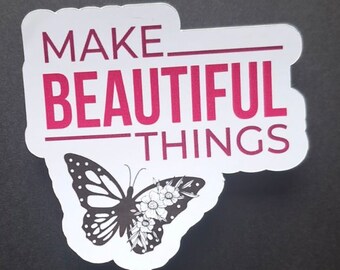 Sticker vlinder, Make Things, natuursticker, laptop-notebookaccessoire