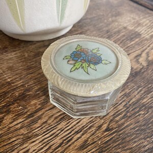 Vintage Vanity Floral Glass Jar
