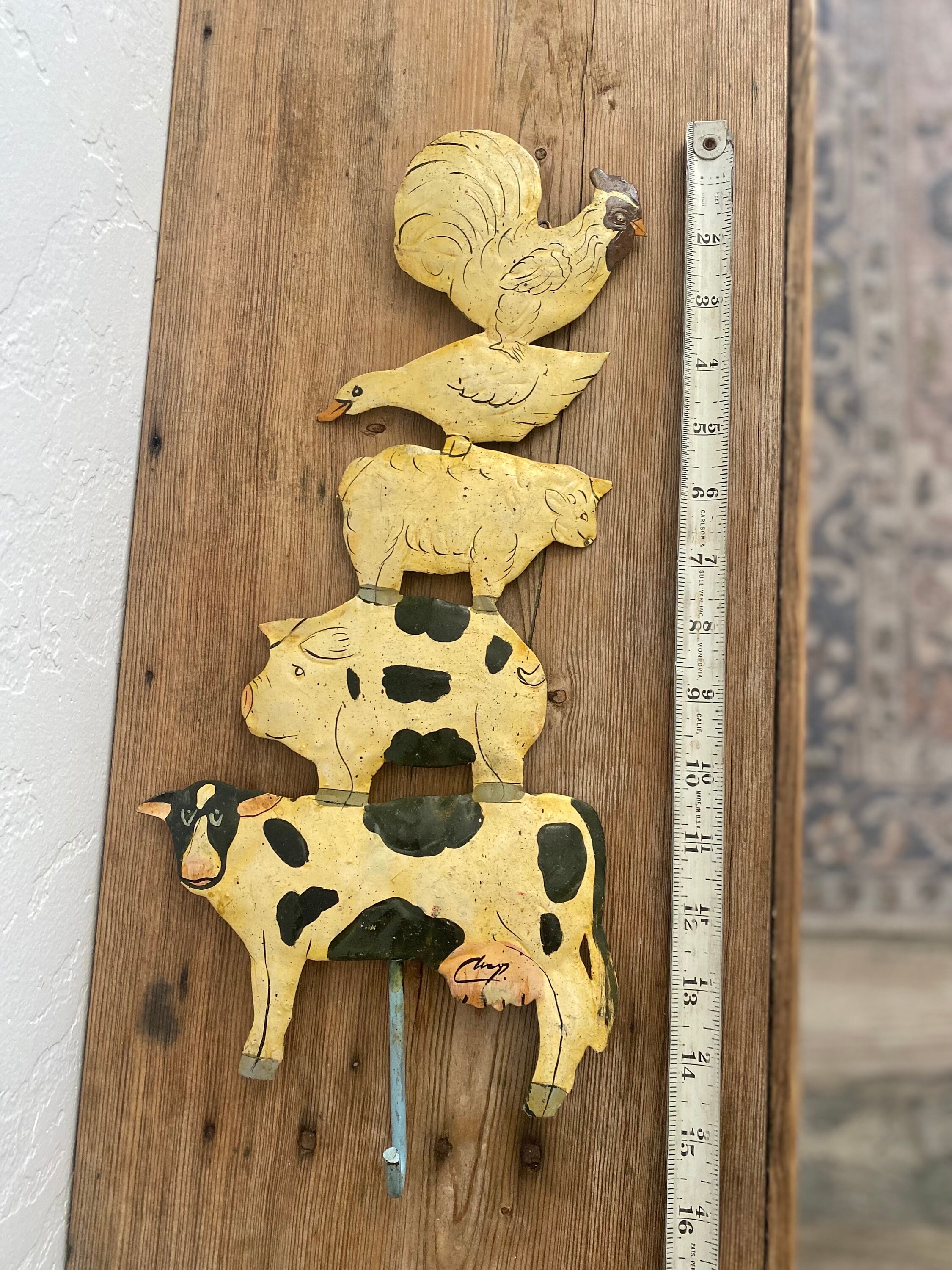 ヴィンテージ　アニマル　ウォールフック ヴィンテージ メタル ファーム アニマル ウォール フック - Etsy