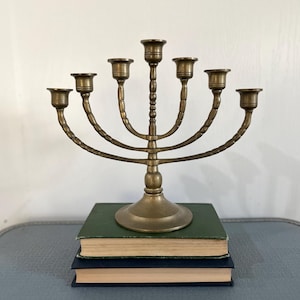 Vintage Brass Menorah Candle Holder Candelabra