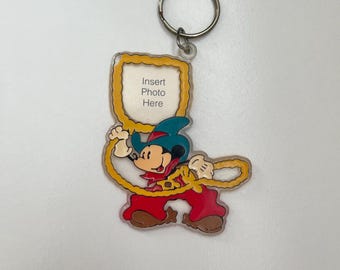 Vintage Mickey Mouse Keychain with a Photo Frame Insert