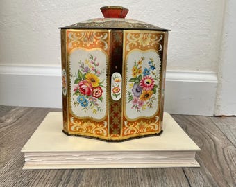 Vintage Murray-Allen Regal Crown Floral Tin Canister
