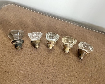 Assortment of Vintage Glass Brass Door Knobs