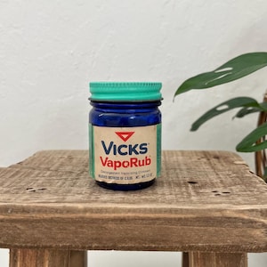 ヴィンテージ ヴィックス ヴェポラップ コバルトブルー ガラス瓶