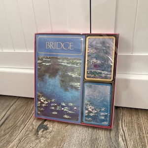 Conjunto de cartas de baralho Caspari Bridge Score Pad Claude Monet Water Lilies 1995
