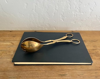 Servidores de ensalada estilo tijera, tono dorado