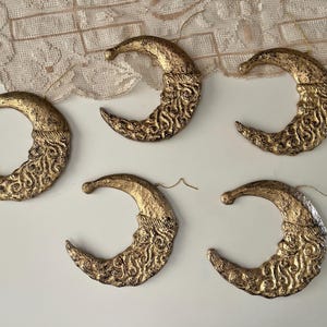 Antique Gold Resin Moon Face Hanging Decor