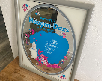 Vintage Haagen-Dazs Imported Cream Liqueur Peter Max Advertising Mirror