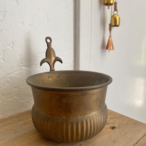 Mid-Century Hanging Brass Bowl