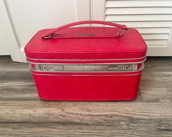Vintage Red Samsonite Train Case | 1960s Travel Bag - Etsy
