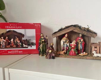 Holiday Lane 9-Piece Porcelain Nativity Set