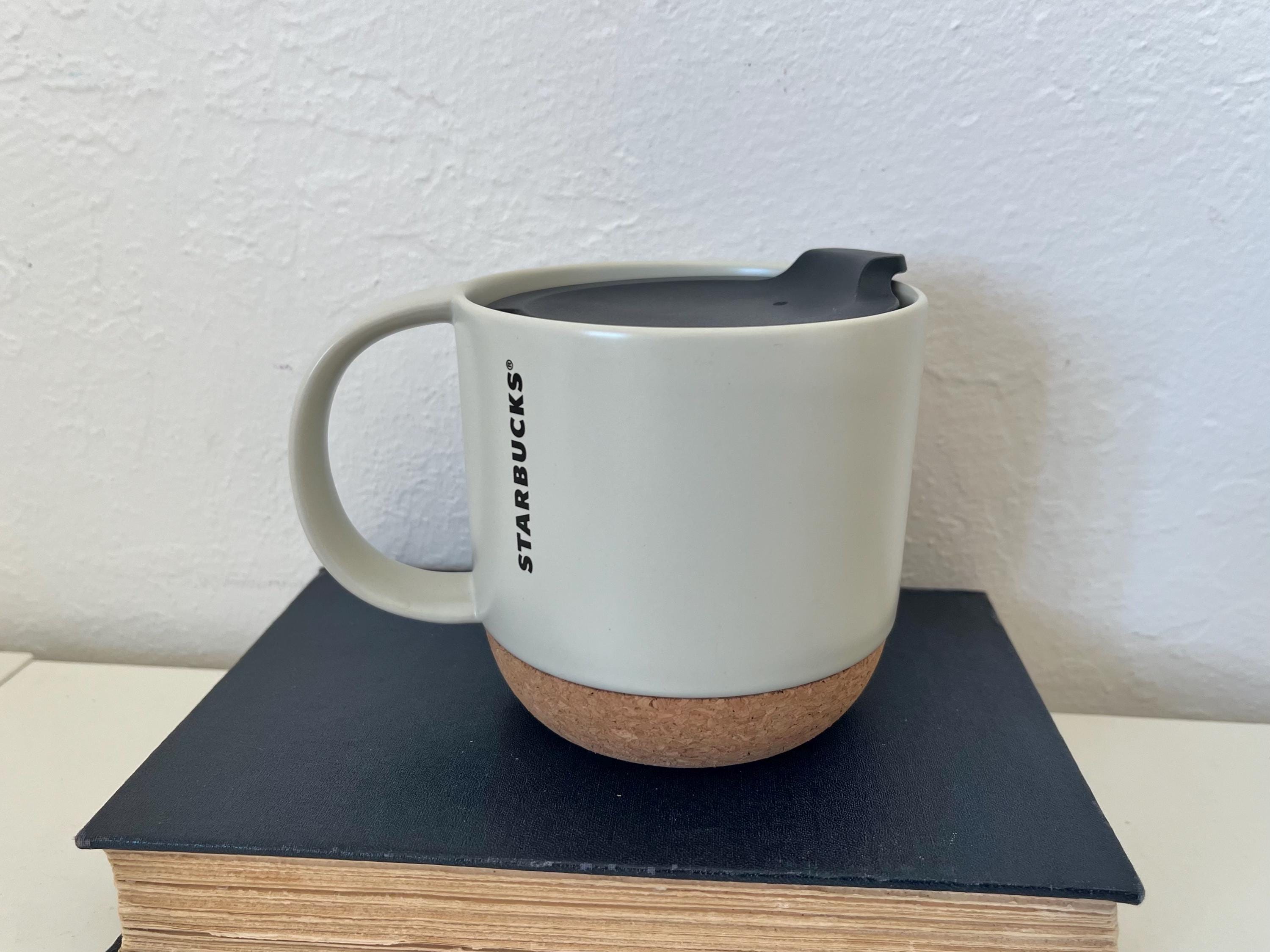Taza De Cerámica Starbucks De 12 Oz, Color Beige Mate Con Motas Grises, Asa Y Diseño De Sirena, Ideal Para Viaje