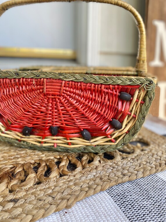 Vintage watermelon picnic basket Gem