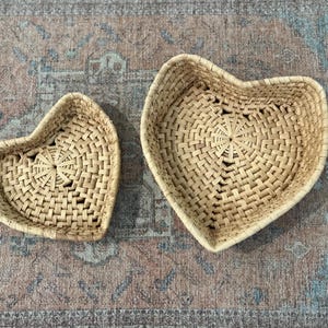 Heart-Shaped Wicker Decorative Baskets