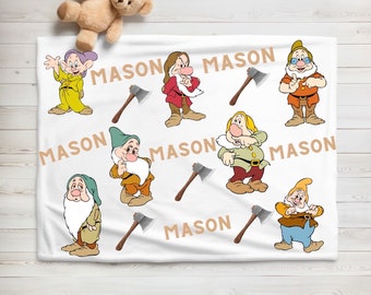 The 7 dwarfs  baby blanket- customized