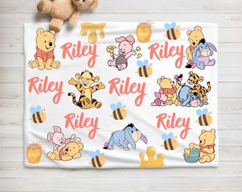 Winnie the Pooh baby  blanket- customized