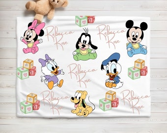 Baby mini mouse and friends baby blanket- customized