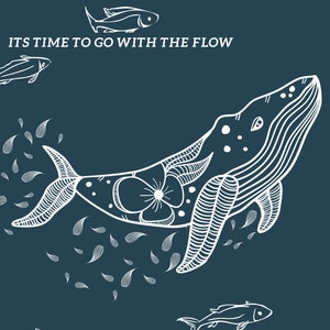 Whale wall print, Postive digital download, Wall Decor, downloadable print