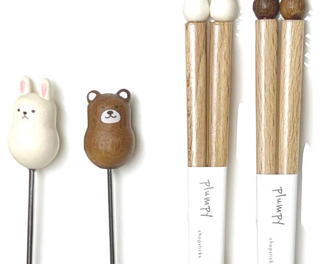 Cute Animal Chopsticks and Spoon: Japanese Fun Tableware for Kids - Bear & Bunny