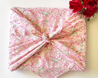 Japanese Furoshiki Wrapping Cloth Sakura Cherry Blossom/Mother's Day Gift/Floral Japanese Knot Bag Making/Origami Wrapping/Table Runner