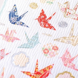 Gold & Silver Origami Crane Stickers: Journals Planners Scrapbooking - Japanese Stationery - Envelope Seal - Laptop Water Bottle Sticker