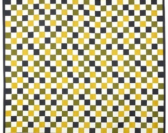 Yellow Green Checkered Pattern Large Japanese Furoshiki Wrapping Cloth 35"x35"/Eco-friendly Fabric Gift Wrap/Japanese Knot Bag/Table Runner