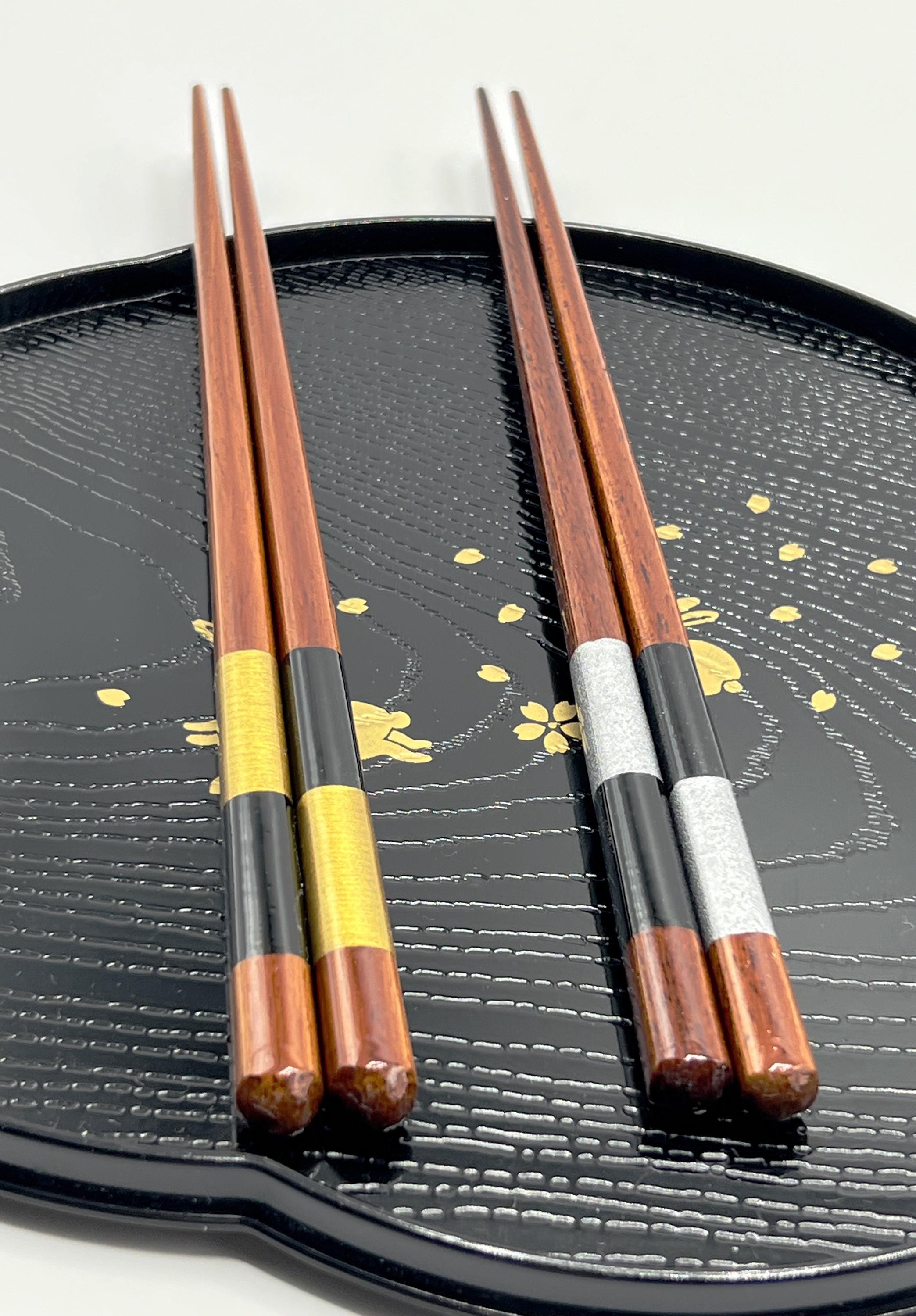 Japanese Artisan Gold Silver Chopsticks Gift Set - Mizuhiki Gift
