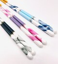 Japanese Marble Design Chopsticks Gift Set with Mizuhiki -2 Pairs of Dishwasher safe Wooden Chopsticks-Gift for Couple-Housewarming Gifts