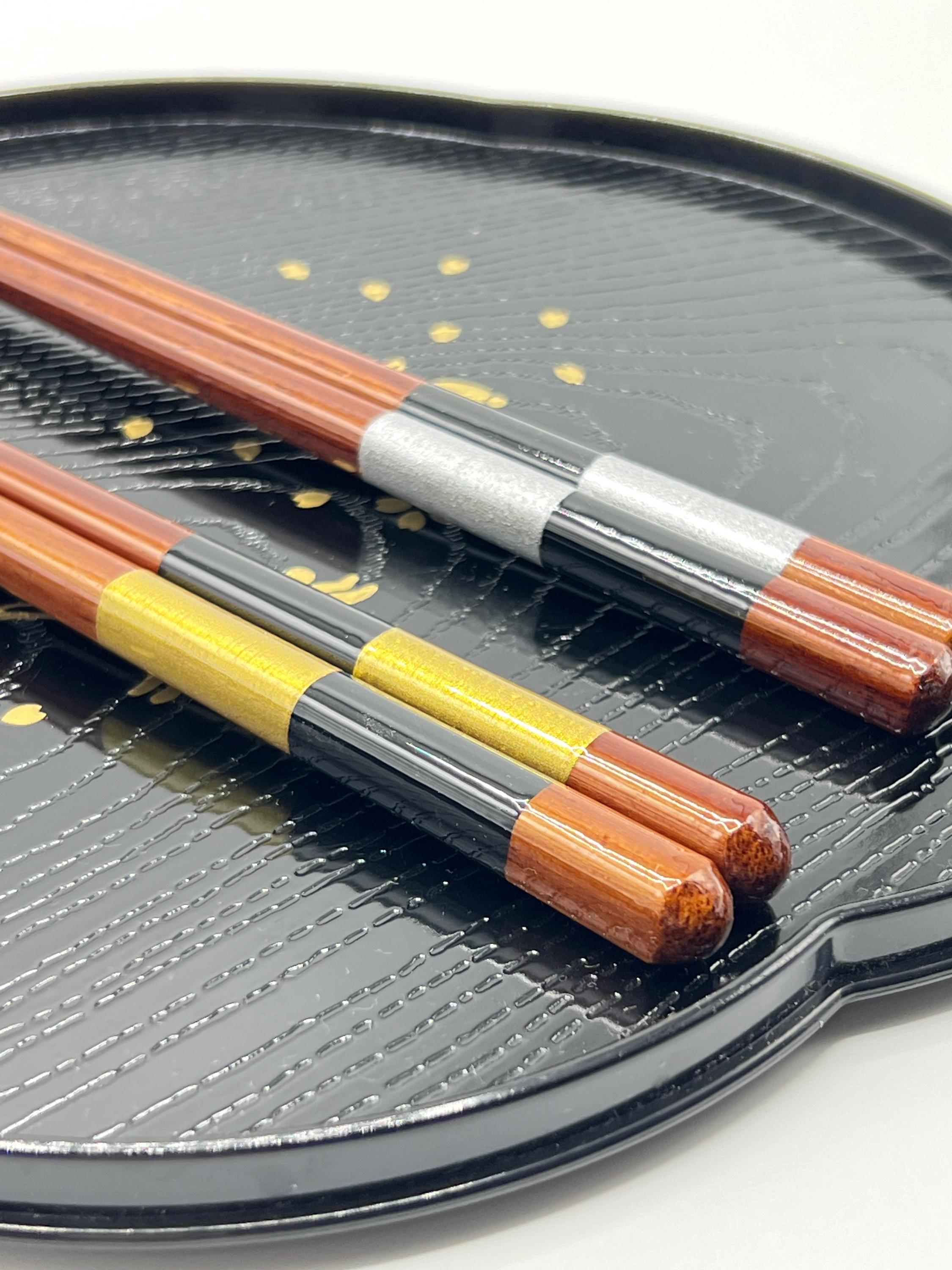 Japanese Artisan Gold Silver Chopsticks Gift Set - Mizuhiki Gift