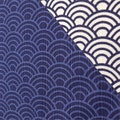 Japanese Furoshiki Wrapping Cloth: Indigo Ocean Waves SEIGAIHA Cotton (20" x 20"), Reusable Gift Wrap