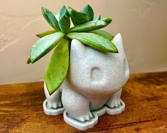 Marble Bulbasaur Planter / 3D Printed PLA