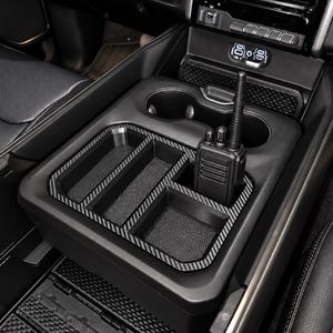 RAM First Responder Fire EMS Police Storage Tray - Center Console Organizer with Radio Holder | 2019+ 5th Gen RAM Truck Insert