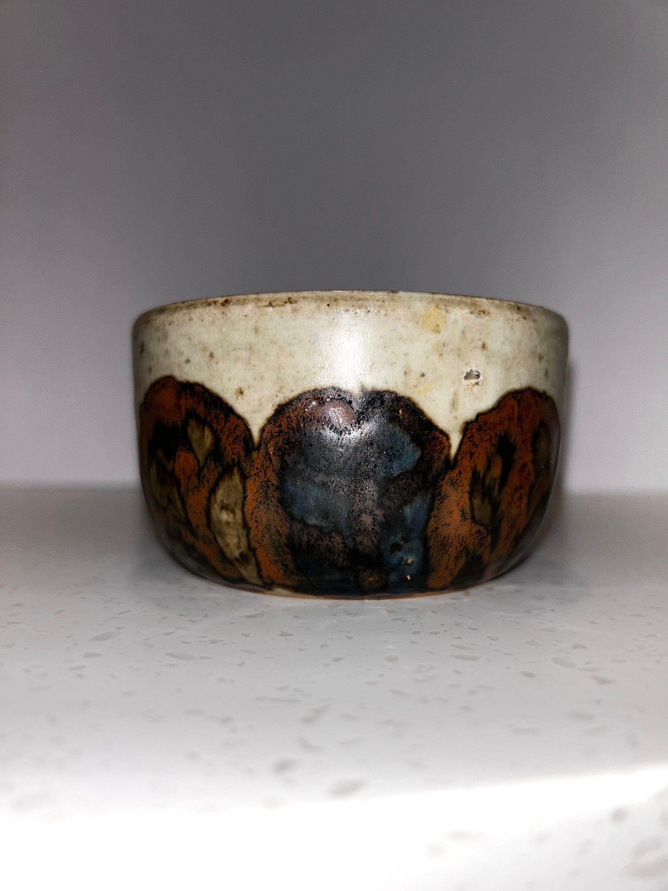 Peace Sign Pottery Vintage Stoneware Studio Pottery Hand Painted Peace Sign Glaze Dish ...