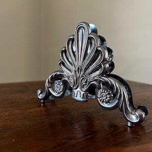 Vintage Silverplated Ornate Metal Letter Holder Napkin Holder
