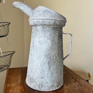 Vintage Metal Oil Can Watering Can With Handle 13” Tall