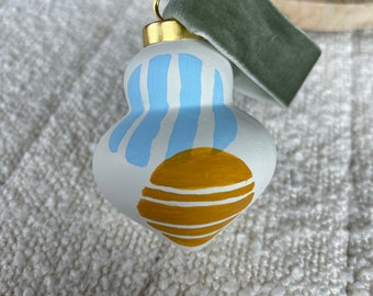 Hand painted mid century modern ornament