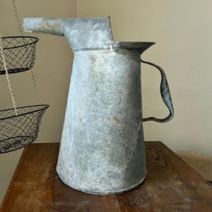 Vintage Metal Oil Can Watering Can With Handle 11” Tall