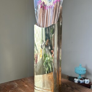 Vintage Brass Metal Long Matches Holder Wall Hanging