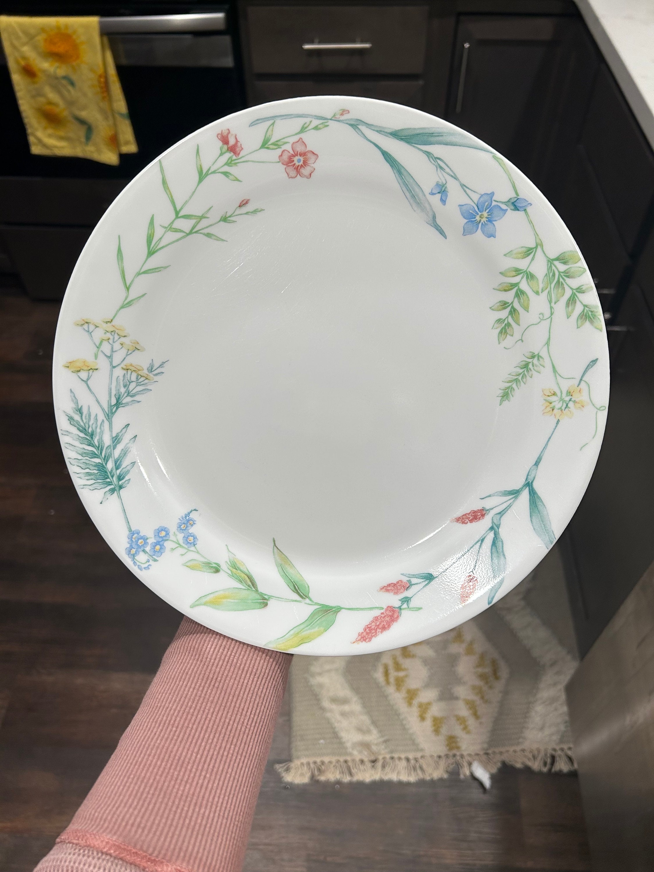 Corelle My Garden Botanical Flower Print Dinner and Side Plates Etsy