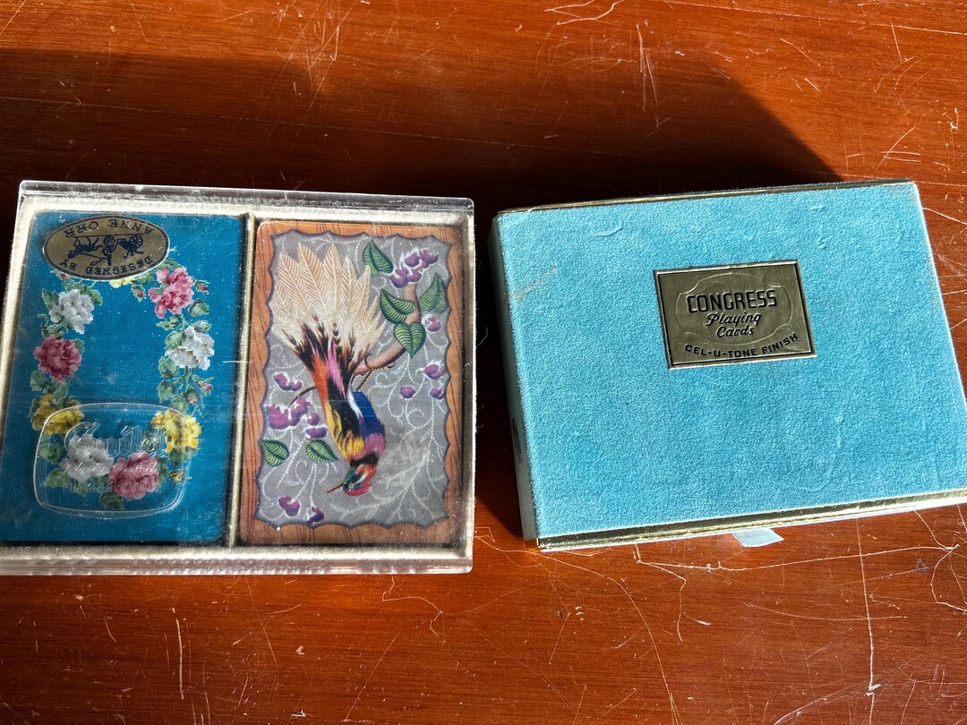 Vintage Set of Floral Playing Cards Made in USA - Etsy