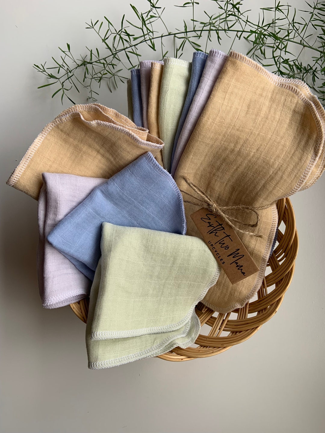 Upcycled Reusable Napkins Bamboo/cotton Recycled Napkins Etsy