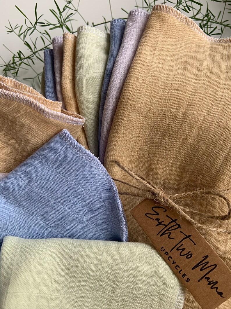 Upcycled Reusable Napkins Bamboo/cotton Recycled Napkins Etsy