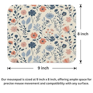 Wildfowers Floral Mouse Pad Gift Mat Square Non-Slip Floral Garden Scandinavian Rectangle Gaming Office Desk Laptop Mousepad image 5