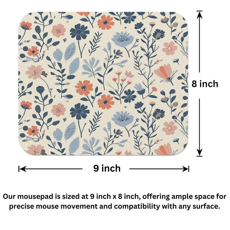 Wildfowers Floral Mouse Pad Gift Mat Square Non-Slip Floral Garden Scandinavian Rectangle Gaming Office Desk Laptop Mousepad image 5