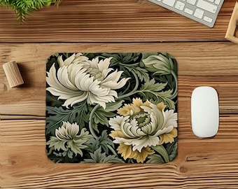 William Morris Botanical Mouse Pad Gift Mat Square Non-Slip Rubber Base Flower Botanical Leaves Rectangle Gaming Office Desk Laptop Mousepad