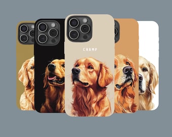 Funda resistente para teléfono con diseño de perro Golden Retriever, regalo personalizado