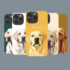 Labrador Dog Phone Case | Yellow White Lab Dog Tough Case for iPhone Samsung | Pets phone case
