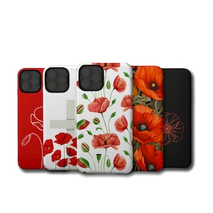 Custodie resistenti per telefono con fiori di papavero