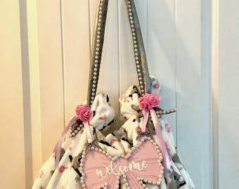 Original Handmade Koala DiaPurse Diaper Cake for Baby Girl, Pink Gray Baby Shower Centerpiece, Unique New Mom Gift, Keepsake Blanket