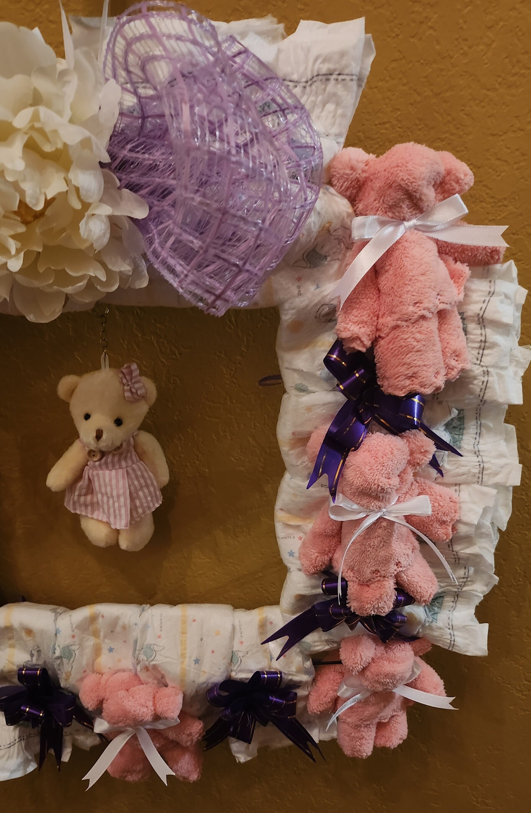 Diaper Wreath, Baby Shower Gift, Baby Shower Diaper Wreath, Baby Gift, Baby Shower, Baby Girl